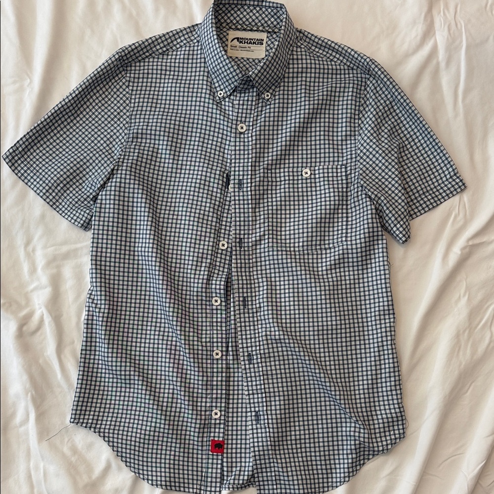 Mountain Khakis Navy and White Plaid Shirt
